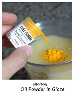 oil powder in glaze