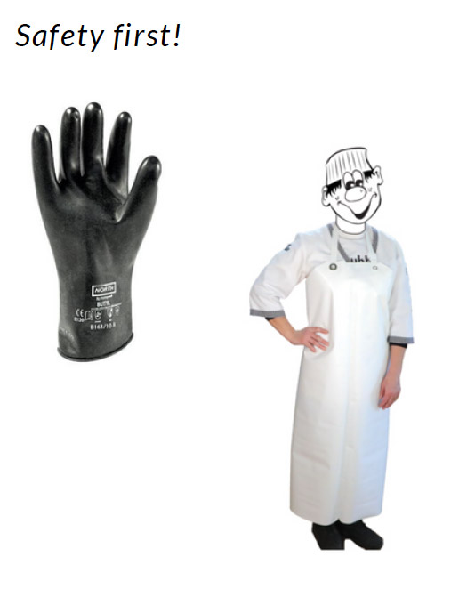 gloves and apron